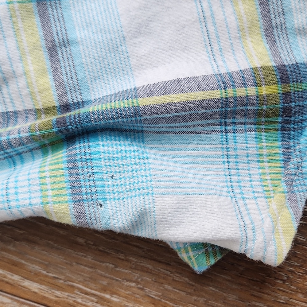 Unionbay Blue Yellow White Plaid Button Down Shirt small - Picture 14 of 15